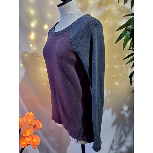 Lou & Grey Women's XS Side Zip Striped Colorblock Pullover Sweatshirt - Picture 5 of 8